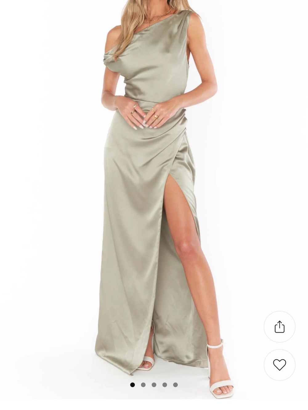 Show Me Your MuMu Jodie Dress - Moss Green Luxe Satin